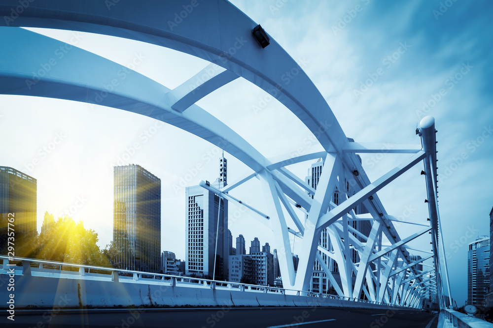 Obraz premium Tianjin urban construction Highway Bridge..