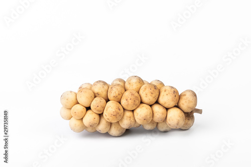 southern langsat isolated on white, Lansium demesticum