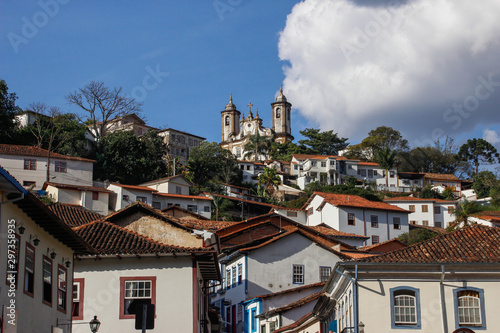  Beautiful city with colonial Portuguese architecture and churches in Brazil. Capital of the state of Minas Gerais designated a World Heritage site by UNESCO. Ouro Preto, Brazil