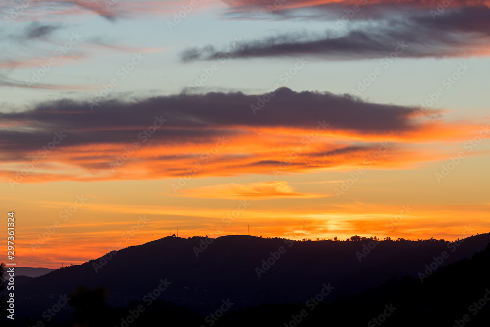 sunset at the mountains