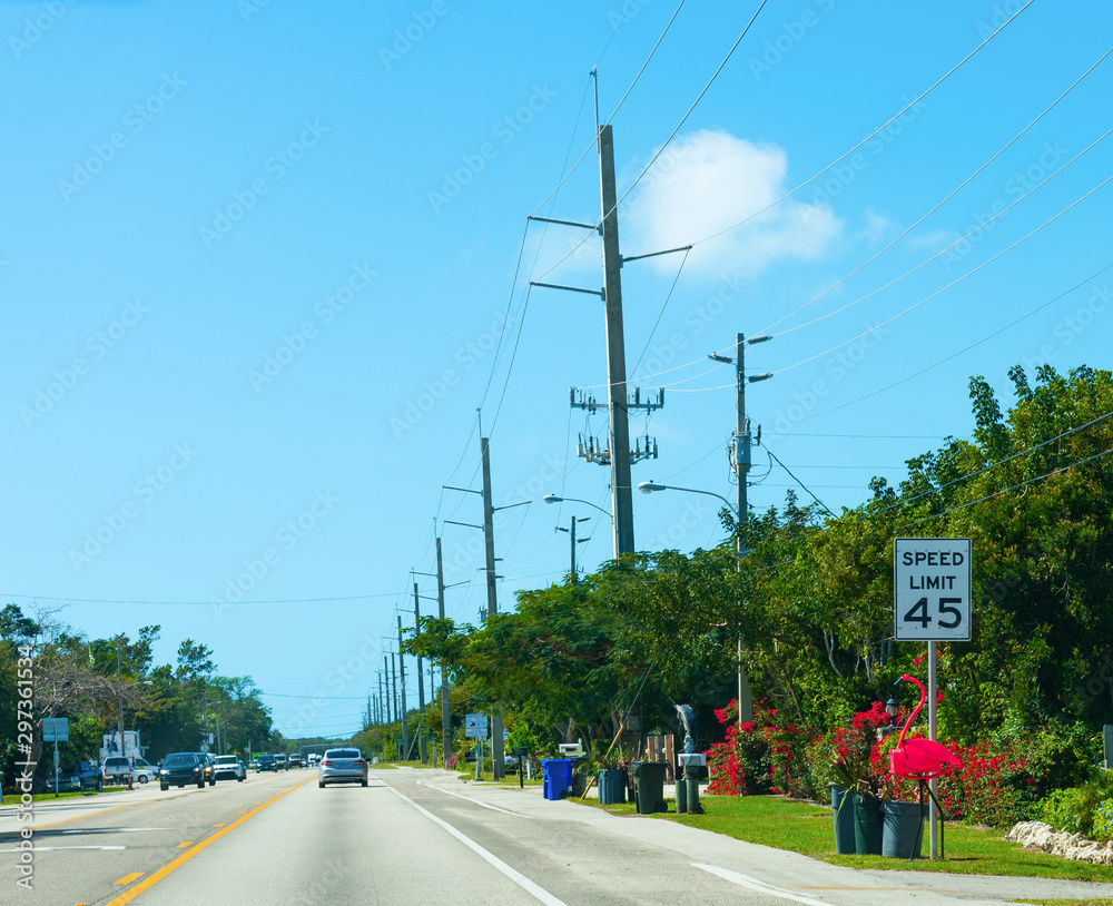 45 Speed limit sign in Florida Keys