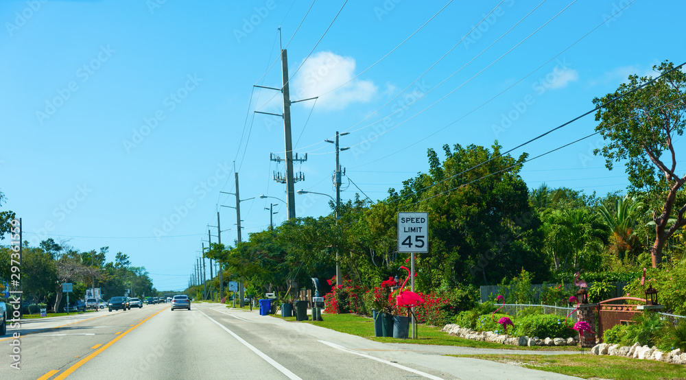 Speed limit sign in Florida Keys