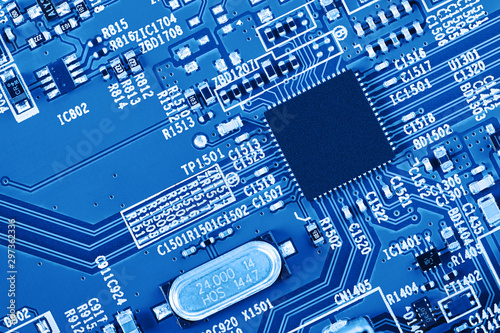 Obraz na płótnie Electronic circuit board close up.
