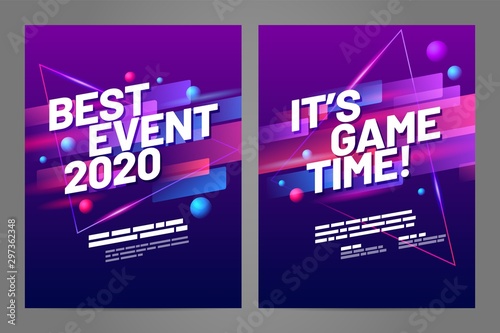 Template design with dynamic shapes for sport event, invitation, awards or championship. Sport background.