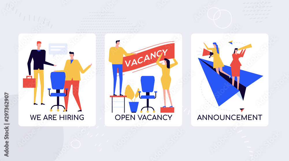 HR agency hiring staff vector banner template