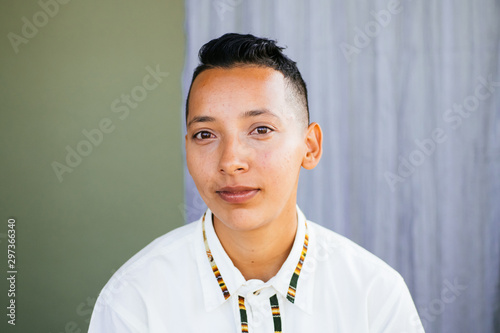 Non binary person in studio environment photo