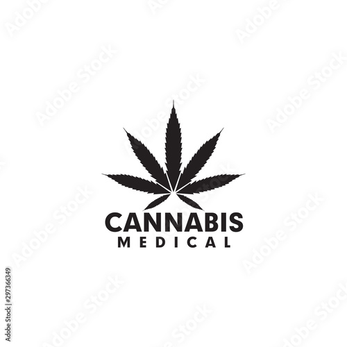 Cannabis hemp CBD logo design vector template