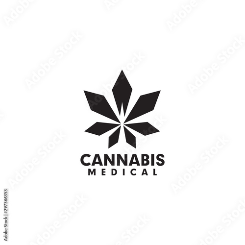 Cannabis hemp CBD logo design vector template