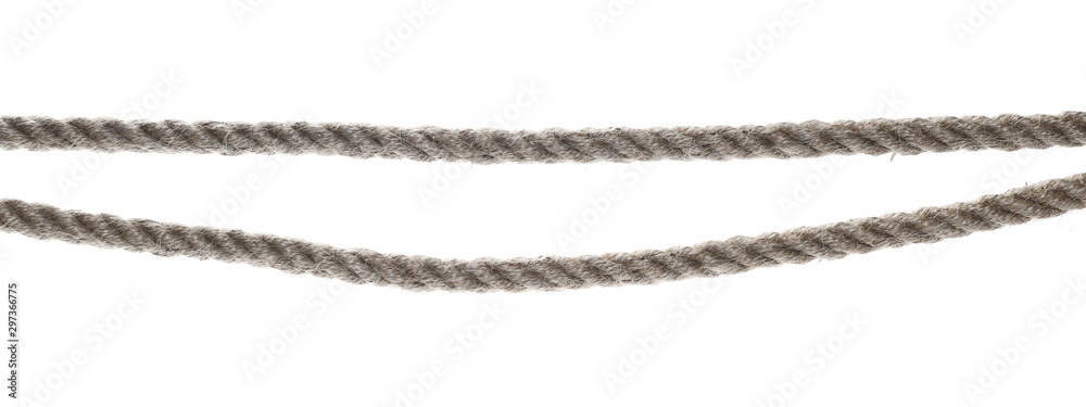 Set strong rope isolated on white background and texture, with clipping path Set strong rope isolated on white background and texture, with clipping path