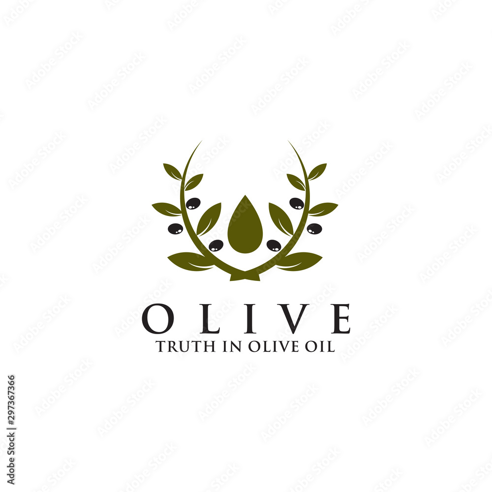 Fototapeta premium Olive oil logo design vector template