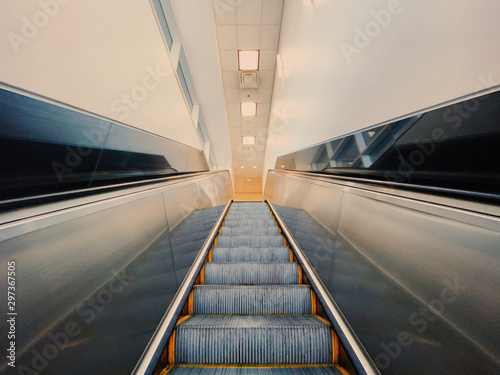 Low angle view of escalator