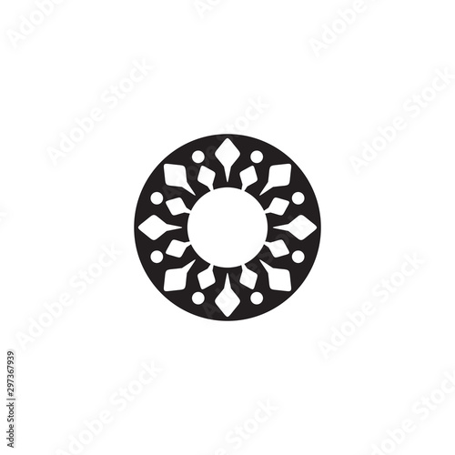 Aboriginal art dots painting icon logo design vector illustration template