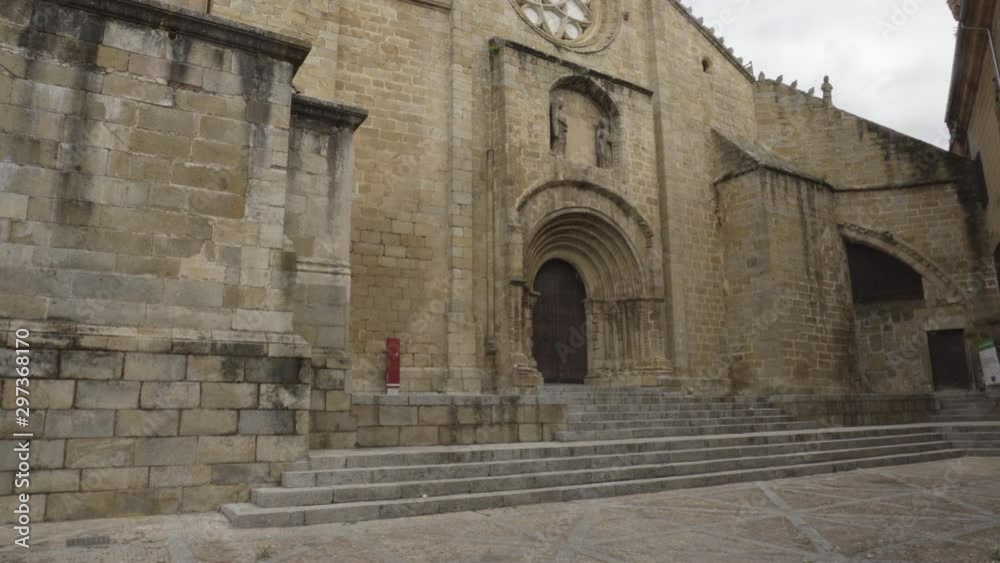 Old Cathedral of Plasencia or Catedral de Santa Maria. Is a Catholic temple of the Spanish city of Plasencia, Region of Extremadura, Spain. Romanesque style Old Cathedral of Plasencia or Catedral de Santa Maria. Is a Catholic temple of the Spanish city of Plasencia, Region of Extremadura, Spain. Romanesque style