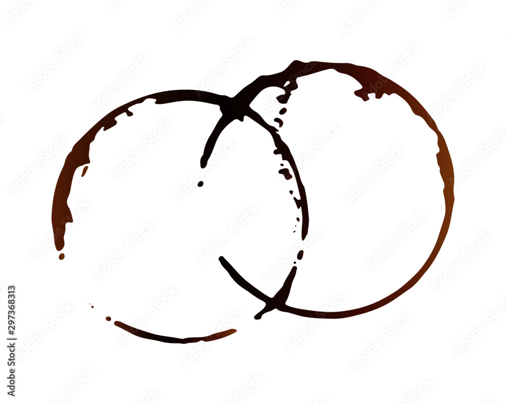Coffee or tea cup traces isolated on a white background.
