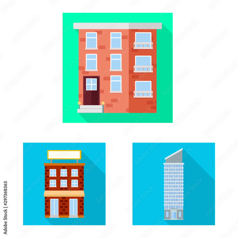 Isolated object of municipal and center sign. Set of municipal and estate vector icon for stock. Isolated object of municipal and center sign. Set of municipal and estate vector icon for stock.