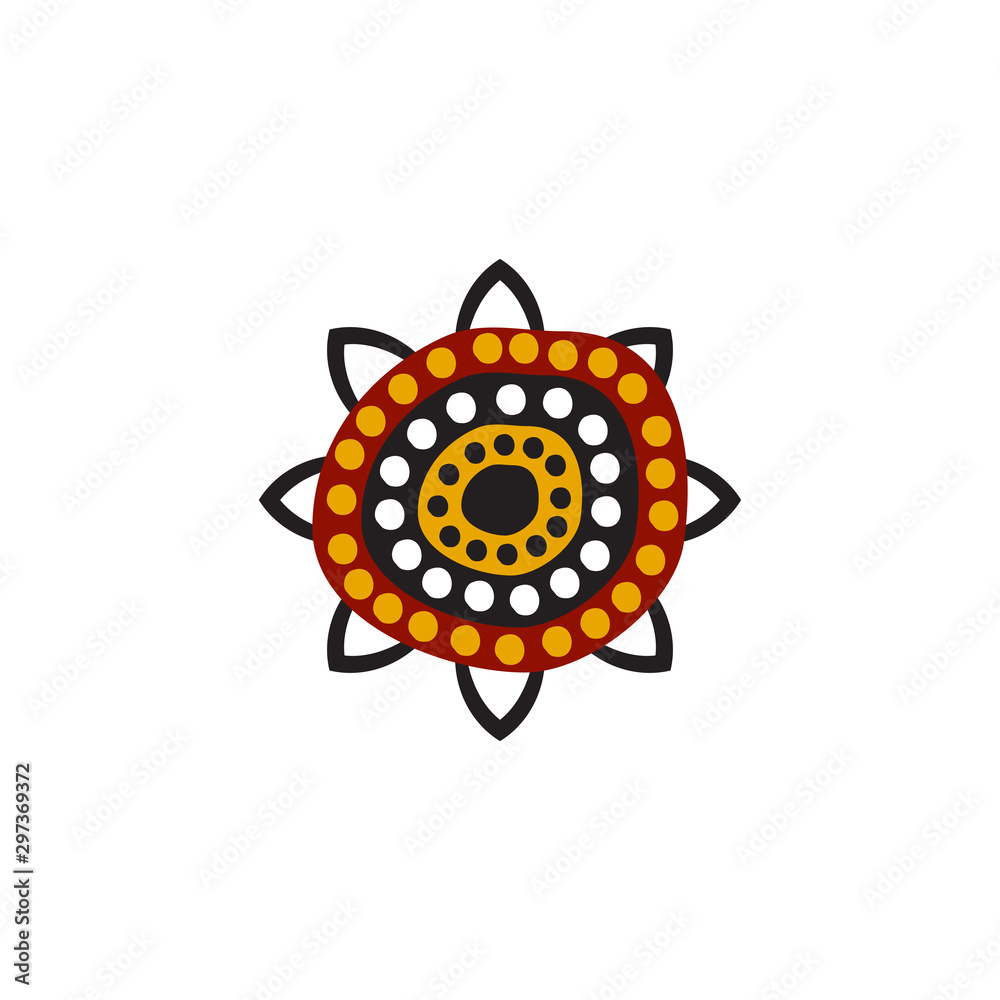 Aboriginal art dots painting icon logo design vector illustration template Aboriginal art dots painting icon logo design vector illustration template