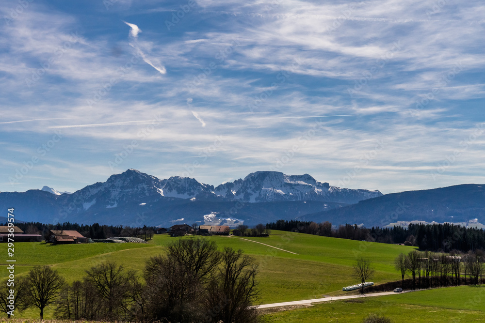 Fototapeta premium landscape with mountains and clouds in Berchtesgadener Land Germany