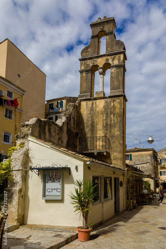 In the streets of Kerkira, the capital of Corfu