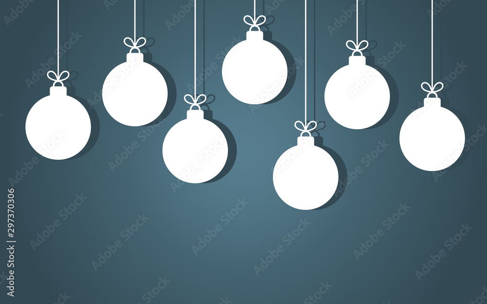 Christmas baubles hanging ornaments. - obrazy, fototapety, plakaty 