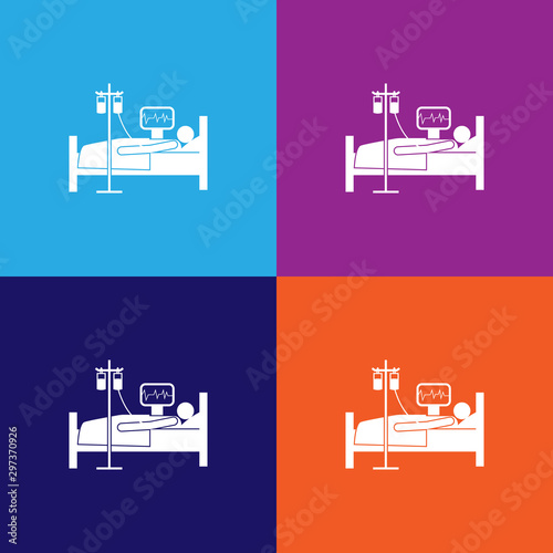 man lying under a dropper icon. Elements of Patients in the hospital icon. Signs, outline symbols collection icon for websites, web design, mobile