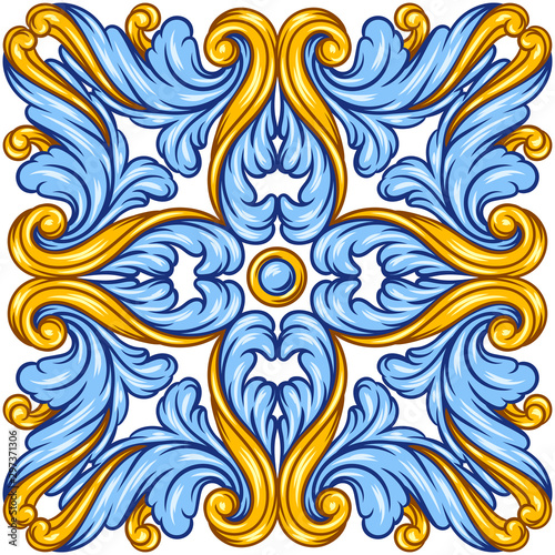 Portuguese azulejo ceramic tile pattern.