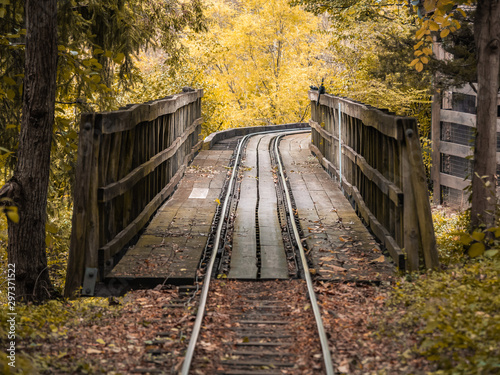 Railroad Bridge During Fall Season
