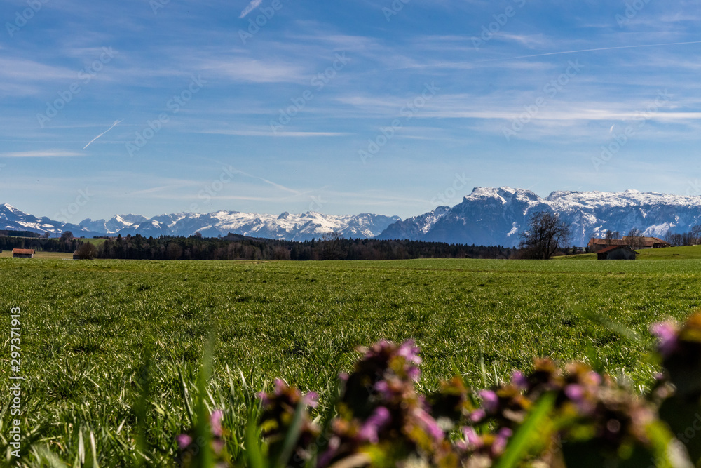 Fototapeta premium Beautiful view over the alps of Berchtesgadener Land Germany