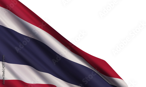 The realistic flag of Thailand isolated on a white background. Vector element for Constitution Day, Chakri Day.