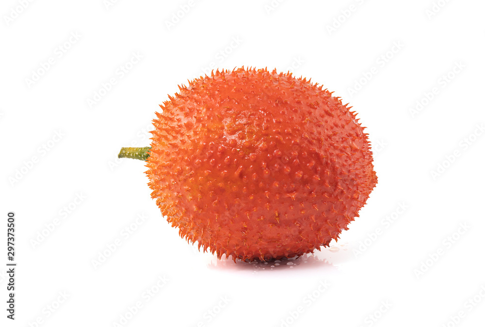 Gac fruit (Baby Jackfruit, Sweet Gourd, Cochinchin Gourd, spiny bitter Gourd) isolated on white background Gac fruit (Baby Jackfruit, Sweet Gourd, Cochinchin Gourd, spiny bitter Gourd) isolated on white background
