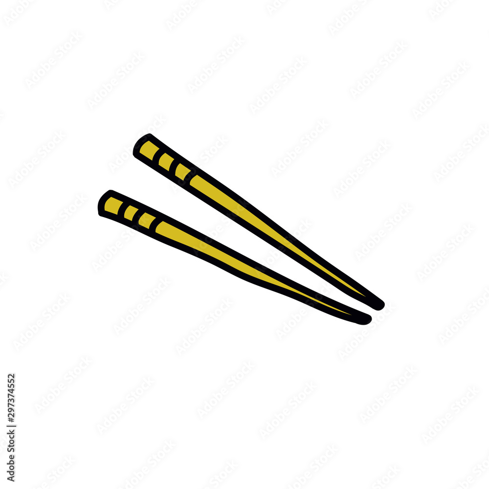 chopsticks doodle icon, vector illustration chopsticks doodle icon, vector illustration