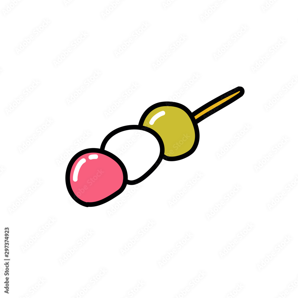 dango japanese dessert doodle icon, vector illustration dango japanese dessert doodle icon, vector illustration