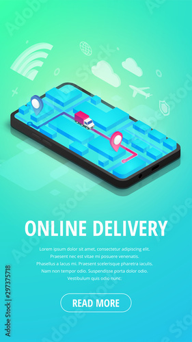 Online Delivery service vertical banner
