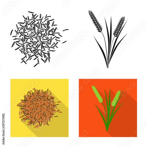 Vector design of crop and ecological symbol. Collection of crop and cooking vector icon for stock.