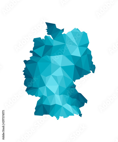 Fotografie, Obraz Vector isolated illustration icon with simplified blue silhouette of Germany map