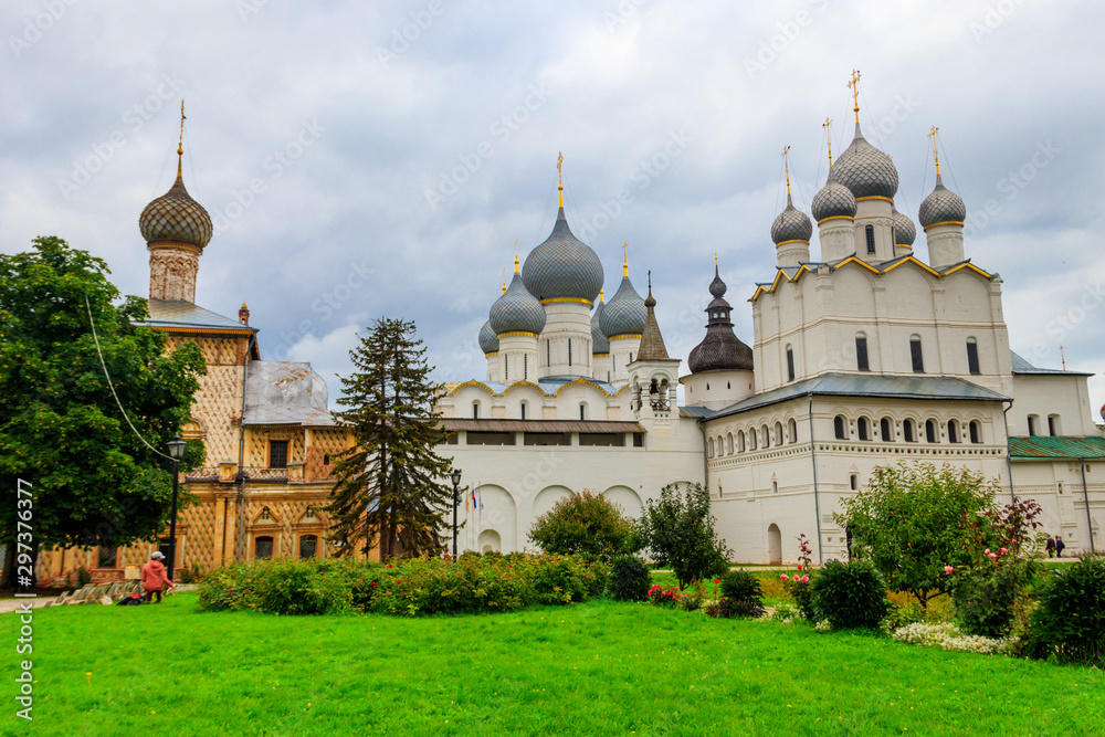 Architectural ensemble of the Rostov Kremlin in Rostov Veliky, Russia. Golden ring of Russia