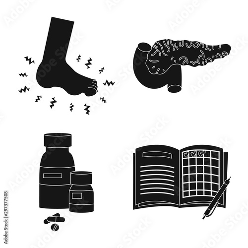 Vector illustration of healthcare and medicine icon. Collection of healthcare and diabetes stock vector illustration.