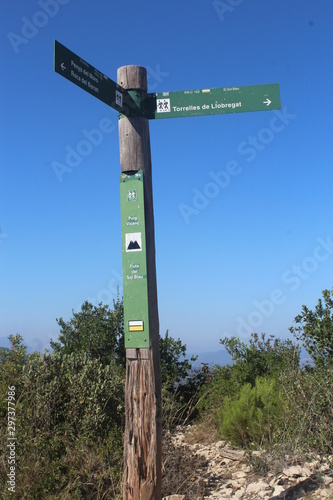 hiking trail sign in Barcelona