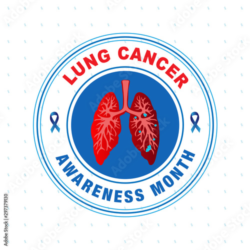 Creative Badge/seal/stamp/banner of Lung Cancer awareness month