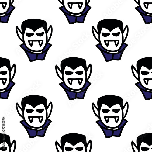 dracula seamless doodle pattern, vector illustration