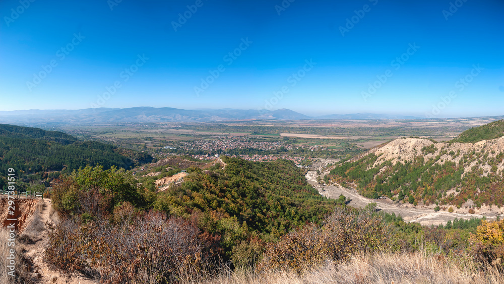 The Stob Earth Pyramids in the foothills of the Rila Mountains in Bulgaria