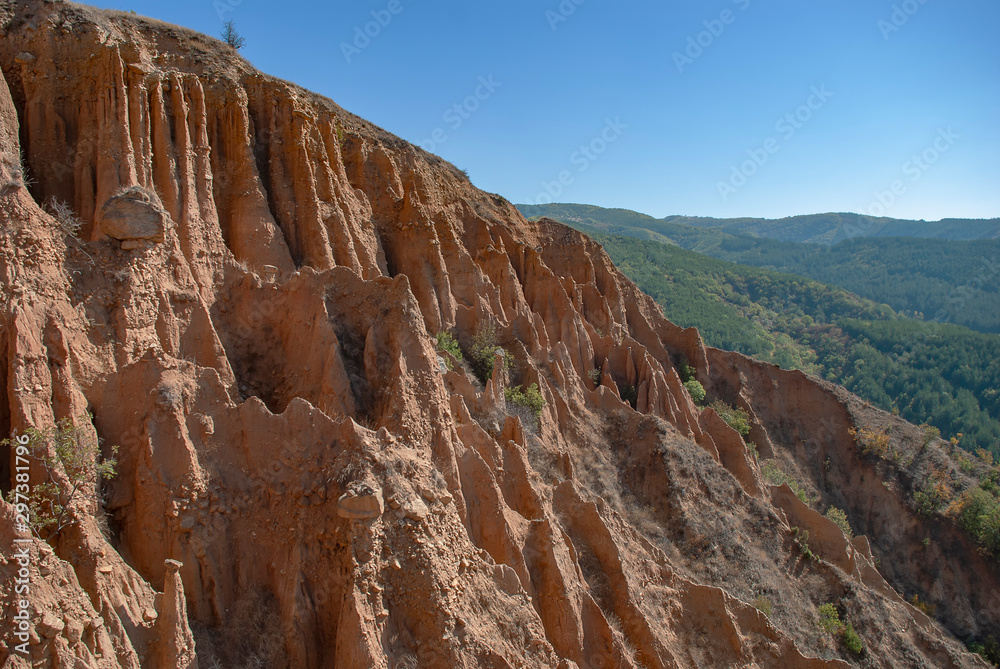 The Stob Earth Pyramids in the foothills of the Rila Mountains in Bulgaria The Stob Earth Pyramids in the foothills of the Rila Mountains in Bulgaria