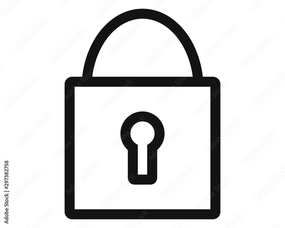 vector simple icon, padlock shaped vector simple icon, padlock shaped