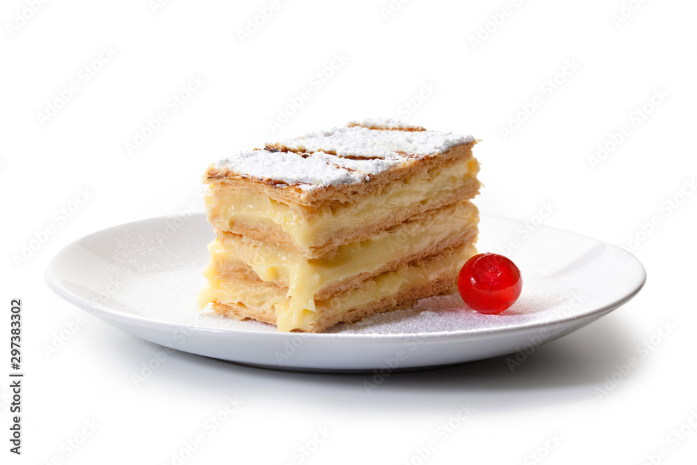 Millefoglie - Mille-feuille isolated on white Millefoglie - Mille-feuille isolated on white