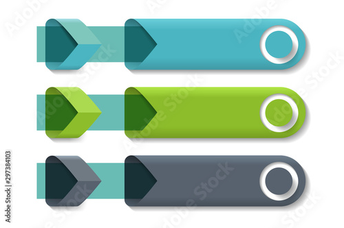 Green infographic arrows with step up options. Template in flat design style