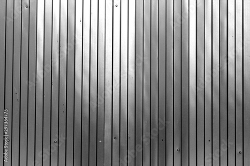 Metal list wall texture of fence in black and white.