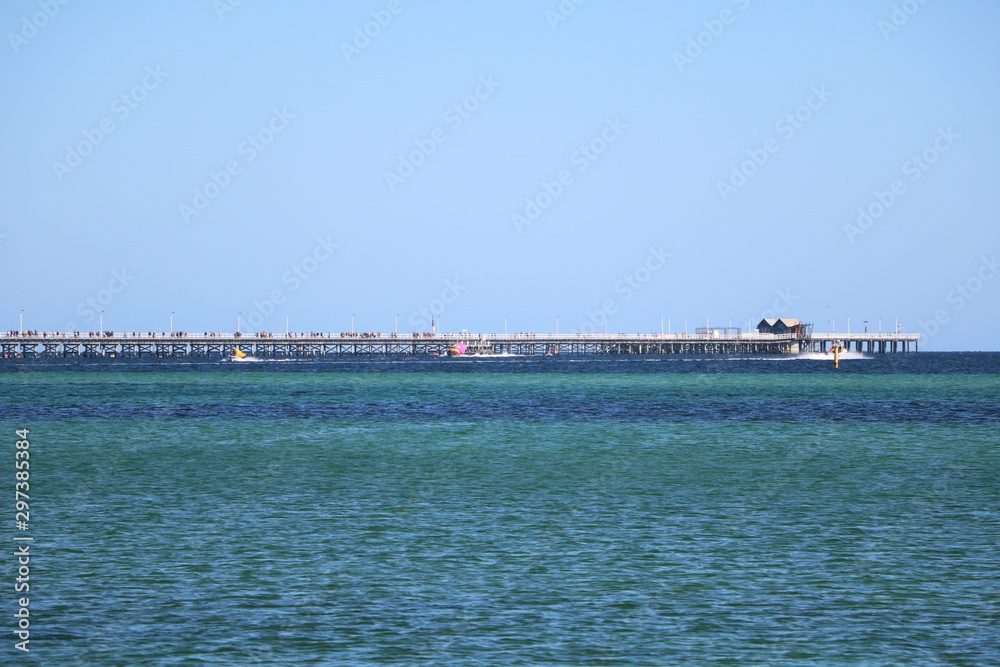 The long Busselton Jetty in Busselton, Western Australia