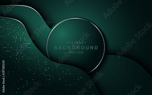 Luxury dark green background with overlap layer
