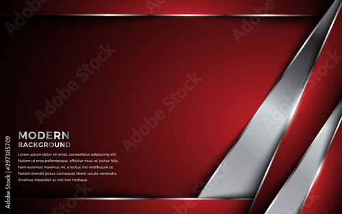Abstract red metallic overlap design modern futuristic technology background vector.