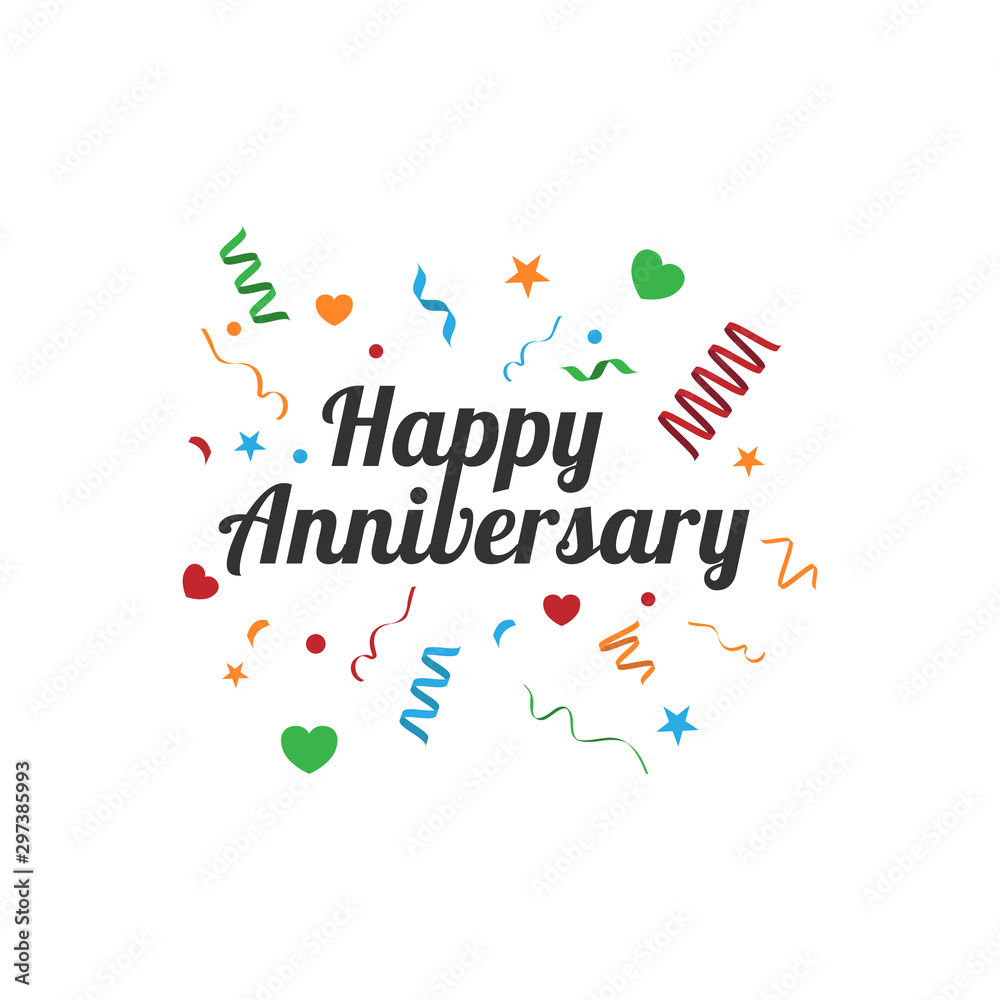 Happy anniversary greeting card vintage vector image