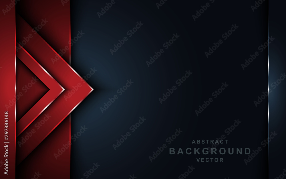 Elegant navy blue background with red overlap layer Stock Vector